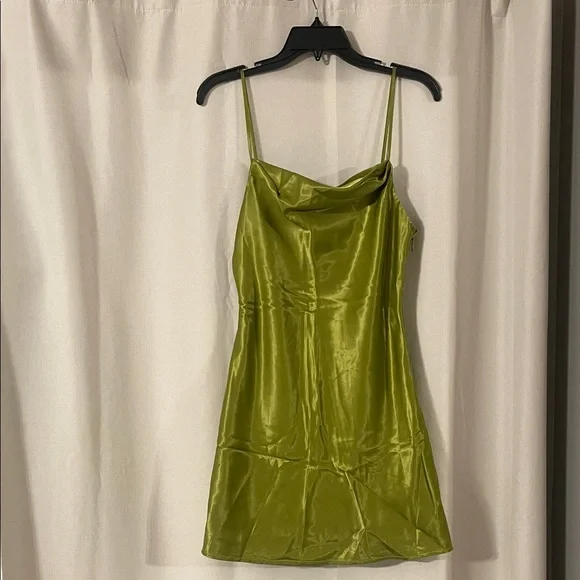 house of harlow green satin dress House of Harlow 1960 x REVOLVE Sakai Mini Dress in Cypress Green
